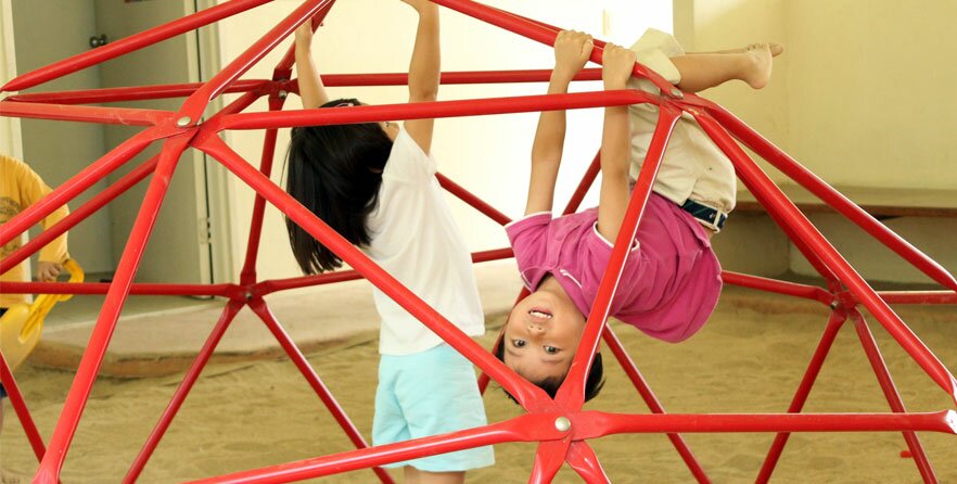 Outdoor play on the Geodome geodome